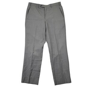 Santorelli Roma Dress Pants Mens 35x28 Gray Straight Leg Classic Fit Recent EUC